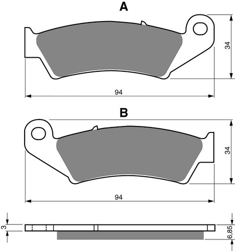 Brake disc pads front h - front, r/h